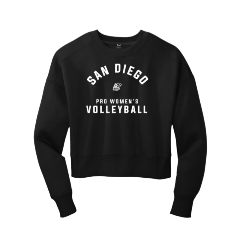 Womens Arched Logo Cropped Crewneck