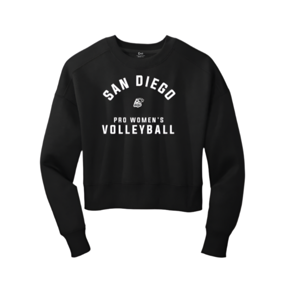 Womens Arched Logo Cropped Crewneck