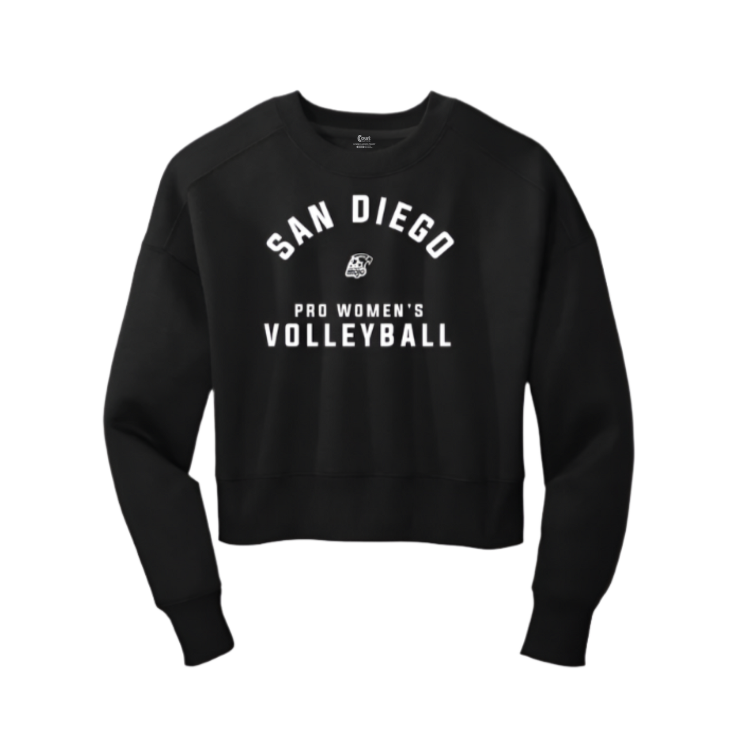 Womens Arched Logo Cropped Crewneck