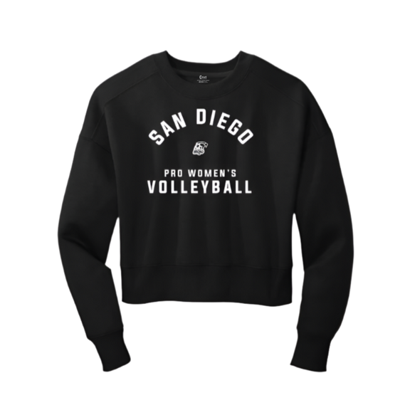 Womens Arched Logo Cropped Crewneck